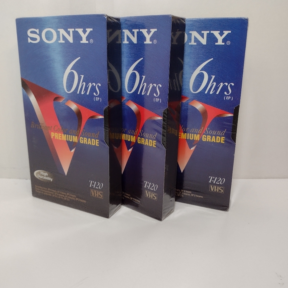 Sony Blue Premium Grade VHS Tapes